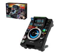 PANTASY Bloques de construcción de controlador de DJ, juego de construcción de música de tocadiscos para DJ, reproducción de música Bluetooth, modos de luz duales, soporte ajustable, juguete