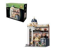 PANTASY Blossom Café - Juego de construcción modular de 3 pisos, monumento europeo de invernadero con cafetería, galería de arte y atrio floral, kit de modelo de arquitectura coleccionable para
