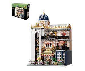 PANTASY Blossom Café - Juego de construcción modular de 3 pisos, monumento europeo de invernadero con cafetería, galería de arte y atrio floral, kit de modelo de arquitectura coleccionable para