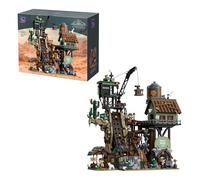 PANTASY GBC Gold Rush - Juego de construcción de minería, diorama de contrapción de bola motorizado con sistema de engranajes, kit de ladrillo interactivo alimentado por tipo C con 3 minifiguras