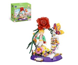 PANTASY - Juego de construcción de jardín estrellado El Principito, diorama de fantasía floral con rosa gigante y mariposa, modelo creativo de ladrillo y regalo coleccionable para los fanáticos