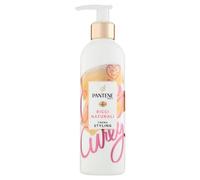 Pantene Crema de peinado Pro-V + termoprotector natural rizado, sin enjuagues, nutritiva, con aceite de coco, para control de cicatrices y rizos suaves e hidratados, 235 ml