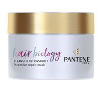 Pantene Hair Biology - Mascarilla para cabello grasoso con agua de rosas y agua micelar. Tratamiento de cabello acondicionador profundo para reparación de cabello dañado, 160 ml