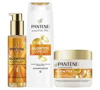 Pantene Pro-V Glowtox Capilar Champú 325ml +Mascarilla 300ml +Aceite 100ml | Maximiza el Brillo, Rutina Completa que Protege, Limpia, Nutre y Repara el Cabello