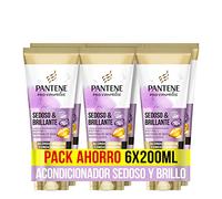 Pantene Pro-V Miracles Sedoso & Brillante, Acondicionador Para Pelo Dañado, Excesivamente Tratado O Con Mechas, 200ml x6