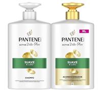Pantene Pro-V Suave y Liso Champú + Acondicionador Pelo Encrespado 1L+800ml