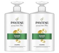 Pantene Pro-V Suave Y Liso Champú 2X1000ml Dispensador, Pelo Encrespado Y Apagado. Limpieza Suave. Protege Enlaces Capilares. Sin Siliconas