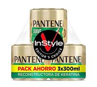 Pantene Suave & Liso | Mascarilla Antiencrespamiento Cabello | Tratamiento Reconstructor De Keratina | 3 mascarillas de 300ml