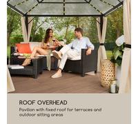 Panteón Cielo Sólido Pabellón Solar Ambiental con Techo 3x4m Policarbonato Aluminio Iluminado