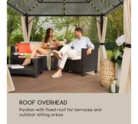 Blumfeldt Panteón Cielo Sólido Pabellón Solar Ambiental con Techo 3x4m Policarbonato Aluminio Iluminado