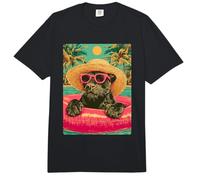 Pantera de Verano con Gafas de Sol Fiesta de Animales Tropicales Comfort Colors Adult Heavyweight T-Shirt
