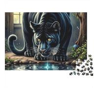 Pantera Descubrimiento Rompecabezas Animal 1000 Piezas Papel para Adultos Relajante Puzzle Cartón Animales Salvajes para Decoración 52x38cm/1000pcs