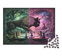Pantera Fantástica Puzzle de 1000 Piezas Papel Puzzle para Adultos Tablero de Ajedrez Arte Mágico Decoración Regalo Familia Relajación 52x38cm/1000pcs