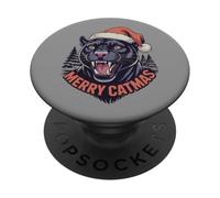 Pantera Navideña Feliz Catmas PopSockets PopGrip Adhesivo