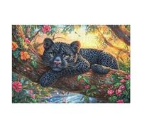 Pantera Negra Bosque Nocturno Puzzles 1000 Piezas Alivio Estrés Mental Rompecabezas 3D para Toda La Familia Juguete Educativo Desafío Intelectual 1000 PCS
