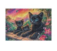 Pantera Negra Bosque Nocturno Puzzles 300 Piezas DIY Creativo Personalizable Tiempo Feliz Rompecabezas Familiar para Toda La Familia Juguete Educativo Aliviar Estrés Decorativo 300 PCS
