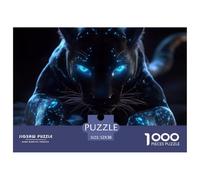 Pantera Negra Brillante Puzzle de 1000 Piezas Puzzle para Adultos Cartón Noche Misteriosa Diversión en Familia Relajación Decoración Regalo 52x38cm/1000pcs