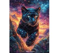 Pantera Negra con Brillo cósmico Puzzle 1000 Piezas Desafío Impossible Extremo Paisaje Ciencia ficción Rompecabezas para Adultos Aliviar Estrés Decoración Hogar 3D Maquetas Construir 1000 PCS