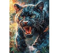 Pantera negra con brillo mágico ardiente Puzzle 1000 Piezas Juguete Educativo Intelectual Sueño mágico de ciencia ficción Rompecabezas Impossible Para Adultos Aliviar Estrés Decoración Hogar DIY Creat