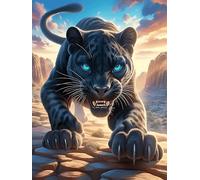 Pantera Negra con Ojos Azules Rompecabezas 500 Piezas Cartón para Expertos Mascota de Vida Silvestre Mejora Atención Diversión Grupal Decoración Artística Regalo Navideño Original 500 PCS