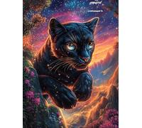 Pantera Negra con Ojos Brillantes Puzzle 1000 Piezas Cartón Grueso para Adultos Y Adolescentes Vida Silvestre y Mascotas Relajación Concentración Alivio Estrés Idea De Regalo 1000 PCS