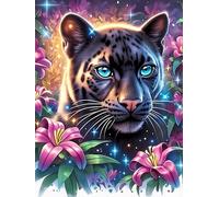 Pantera Negra con Ojos Brillantes Puzzle 300 Piezas Cartón Grueso para Adultos Y Adolescentes Vida Silvestre y Plantas Relajación Concentración Alivio Estrés Idea De Regalo 300 PCS