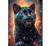 Pantera Negra con Ojos Brillantes Rompecabezas 1000 Piezas Cartón para Principiantes Vida Silvestre y Mascotas Actividad Antiestrés Calmar La Mente Garantía Reposición Piezas Regalo Sorpresa 1000 PCS