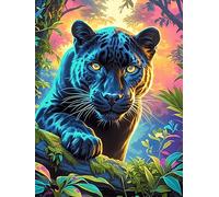 Pantera Negra con Ojos Cósmicos Rompecabezas 1000 Piezas Cartón para Adultos Mascota de Vida Silvestre Estimulación Cognitiva Juego Familiar Decoración Mural Regalo De San Valentín 1000 PCS