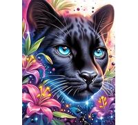 Pantera Negra con Ojos Cósmicos Rompecabezas 1000 Piezas Cartón Resistente para Adolescentes Mascota de Vida Silvestre Actividades Grupales Mejor Valorado Navidad 1000 PCS