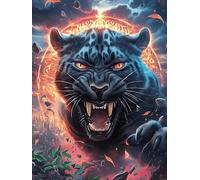 Pantera Negra con Ojos de Fuego Puzzle 300 Piezas Cartón Grueso para Adultos Y Adolescentes Vida Silvestre y Plantas Relajación Concentración Alivio Estrés Idea De Regalo 300 PCS