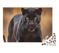 Pantera Negra Corriendo 1000 Piezas Corriendo Pantera Negra Rompecabezas En Cartón Reciclado Reto Educativo para Adultos Relajación Mental Ocio Interior Gran Regalo 38x26cm/1000pcs