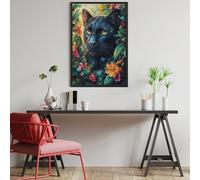 Pantera Negra de Bosque Puzzles 1000 Piezas Estera Portátil Familiar Animales y Plantas Rompecabezas para Adultos Aliviar Estrés 3D Maquetas Construir DIY Moderno 1000 PCS