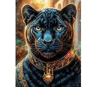 Pantera Negra de Ojos Luminosos Puzzles 500 Piezas Entretenimiento Familiar Animales Salvajes y domésticos Rompecabezas 3D para Familia Juguete Educativo Aliviar Estrés Decoración Hogar 500 PCS
