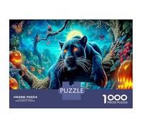 Pantera Negra en Bosque fantástico 1000 Piezas - Puzzle Clásico Criatura mítica para Adultos, Cartón Grueso - Adolecentes 12-18, Entrena Lógica, Regalo para Amantes De s /1000p - 52x38cm