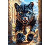 Pantera Negra en Bosque mágico Puzzle 300 Piezas Obra De Arte 3D Rompecabezas para Hombres Y Mujeres Desafío Intelectual Estera Portátil DIY Moderno 300 PCS