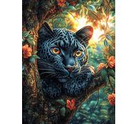 Pantera Negra en el Bosque mágico Rompecabezas 300 Piezas Cartón Grueso para Mayores Animal tierno de Cuento de Hadas Noches Juegos Familiares Estimulación Mental Regalo San Valentín 3