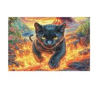 Pantera Negra en la Galaxia de Fuego Puzzle 1000 Piezas Papel Adolescentes Actividad Días Libres Actividad Mente Colección Rompecabezas Regalo Creativo 1000 PCS