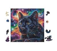 Pantera Negra en la Galaxia Rompecabezas 100 Piezas Cartón para Adultos Y Adolescentes Hobby Colección Toda La Familia Decoración Única Hogar 28x28cm