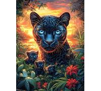 Pantera Negra en un Bosque mágico Puzzle 300 Piezas Papel Mayores Sueño Mágico de Ciencia Ficción Terapia Ocupacional Entretenimiento Sin Pantalla para Navidad Regalo Original 300 PC