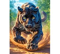 Pantera Negra en un Bosque Mágico Rompecabezas 300 Piezas Cartón para Principiantes Mascota de Vida Silvestre Actividad Antiestrés Calmar La Mente Garantía Reposición Piezas Regalo Sorpresa 300 PCS
