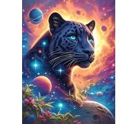 Pantera Negra en un Cielo Mágico Estrellado Rompecabezas 1000 Piezas Cartón Para Expertos Mascota de Vida Silvestre Actividad Familiar Educativa Hobby Colección Reunión Familiar Juegos Regalo Sorpresa