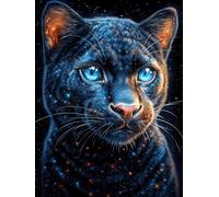 Pantera Negra en una Noche Mágica Rompecabezas 1000 Piezas Cartón Grueso para Parejas Mascota de Vida Silvestre para Enmarcar Decoración Mural Pieza De Colección Original 1000 PCS