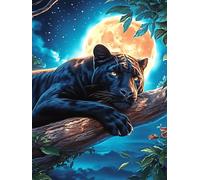 Pantera Negra en una Rama Puzzle 1000 Piezas Cartón Blanco Premium para Coleccionistas Mascota de Vida Silvestre Desarrollo Cognitivo Ocio Tranquilo Casa Compatible Marco Estándar 1000 PCS