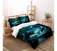 Pantera Negra Gigante 3 Piezas De Ropa De Cama para Niños,Dulce Y Cómodo,diseño 3D De Vida Silvestre Fibra Ultradelgada, Algodón Puro Double（200x200cm）