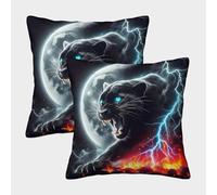 Pantera Negra Impresa Cojines Decoración Cuadrada Fundas De Cojines Set De 2 para Sofá Sala De Estar Banco Cama Coche 40x40cm