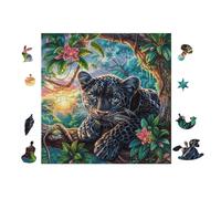 Pantera Negra Jardín de Flores Puzzle 100 Piezas Papel Principiantes Desarrollo Habilidades Estimulación Cerebral Juego Compartir 28x28cm