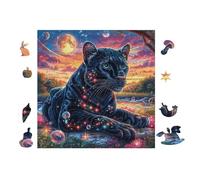 Pantera Negra Jardín de Flores Rompecabezas 100 Piezas Cartón para Principiantes Días Lluviosos Tiempo Libre En Casa para Reyes Magos Detalle De Cumpleaños 28x28cm