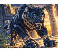 Pantera Negra llameante Cielo Estrellado Puzzle 1000 Piezas Cartón Resistente para Parejas Animales fantásticos Vibrantes Entretenimiento En Casa Relajación Mental Regalo Aniversario 1