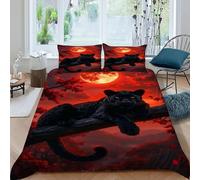 Pantera Negra Llena Funda De Edredón 3 Piezas con Impresión En 3D Animal Theme con 2 Fundas De Almohada King（220x240cm） Microfibra Ropa De Cama para Adultos Y Niñas