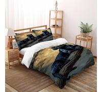 Pantera Negra Llena Juego De Ropa De Cama Poliéster Microfibra Cepillada Animales Lindos Bedding Funda De Edredón 3 Piezas 2 Funda De Almohada(50 * 75) Super King（260x220cm）